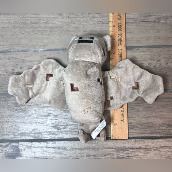 Minecraft Gray Bat Plush 2014 Jazwares Mojang 7" Stuffed Animal Halloween decor - Picture 7 of 8